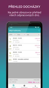Moje hodinovka - docházka screenshot 3