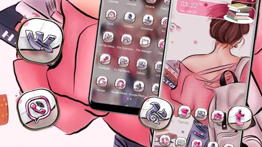 Anime College Girl Theme screenshot 0