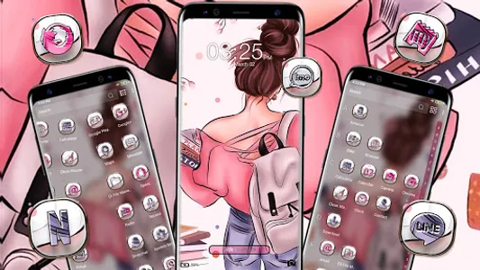 Anime College Girl Theme screenshot 3