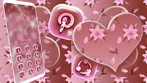 Pink Flower Heart Theme screenshot 2