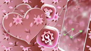 Pink Flower Heart Theme screenshot 3