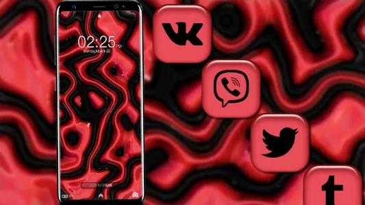 Red Black Liquid Theme screenshot 3
