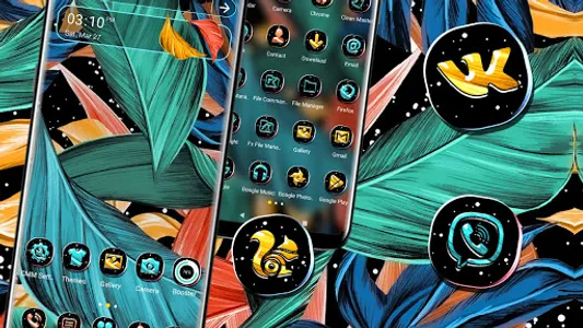 Tropical Blue Leaf Theme screenshot 0