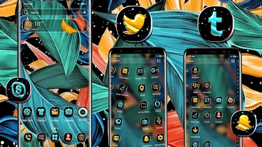 Tropical Blue Leaf Theme screenshot 1