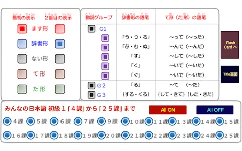 日本語動詞活用フラッシュカード（音声付き）みんなの日本語 screenshot 18