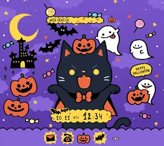 Black Halloween Cat Theme screenshot 0