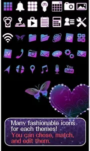 Violet Hearts Theme +HOME screenshot 2