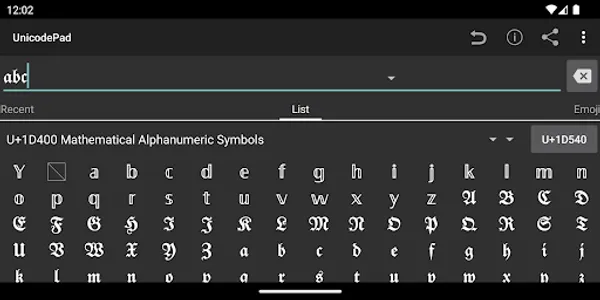 Unicode Pad screenshot 3