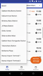 Kōtsū - NAIST Bus Schedule screenshot 1