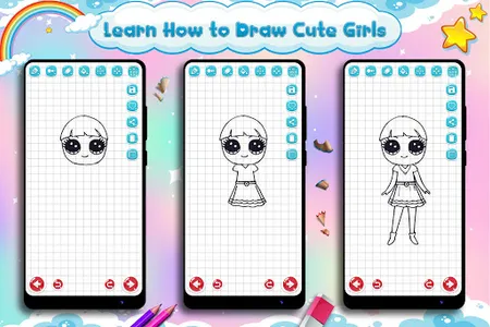 Learn to Draw Cute Girls screenshot 10