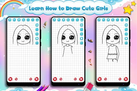 Learn to Draw Cute Girls screenshot 8