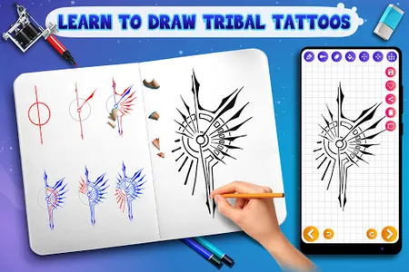 Learn to Draw Tribal Tattoos screenshot 10