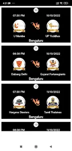 Pro Kabaddi Schedule Live screenshot 1