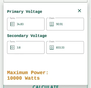 Trafo Calculadora screenshot 2