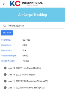 KC International Cargo Track screenshot 0