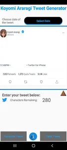 Koyomi Araragi Tweet Generator screenshot 0