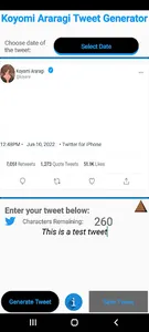Koyomi Araragi Tweet Generator screenshot 1