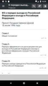 Закон о въезде и выезде в РФ screenshot 0