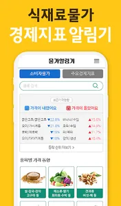 식자재 가격비교 - 소비자 물가 변동, 경제지표 통계 screenshot 3