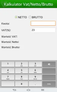 Kalkulator Netto Brutto Vat screenshot 0