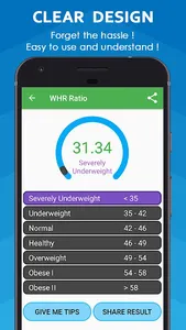 BMI Calculator & WHR Ratio screenshot 2