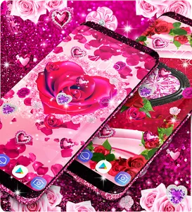 Diamond rose glitter wallpaper screenshot 13