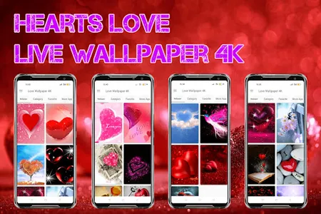 Hearts Love Live Wallpaper 4K screenshot 1