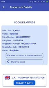 U.K. Trademark Search Tool screenshot 3