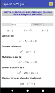 Equació de 2n grau screenshot 2