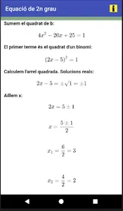 Equació de 2n grau screenshot 3