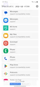Shortcuts: pop-up view screenshot 2