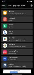Shortcuts: pop-up view screenshot 3