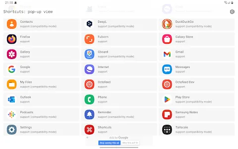 Shortcuts: pop-up view screenshot 6
