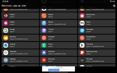 Shortcuts: pop-up view screenshot 7