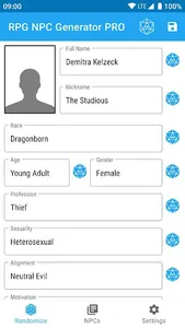 RPG NPC Generator PRO screenshot 0