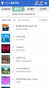음원차트끝판왕 - 일간 주간 월간 연간 음원 차트 모음 screenshot 3