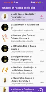 Онажонлар ҳақида қӯшиқлар screenshot 0