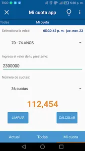 Mi cuota app screenshot 2