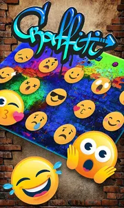Blue Graffiti Wall Keyboard screenshot 2