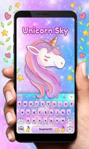 Unicorn Sky Keyboard - Pastel  screenshot 0