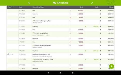 myLIFE Transaction Register screenshot 11