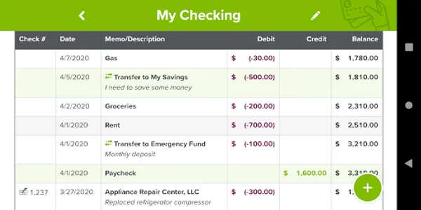 myLIFE Transaction Register screenshot 3