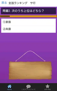 日本人の苗字トップ200ランキングクイズ あなたの名字は何位 screenshot 1