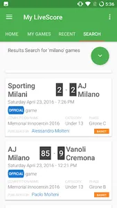 My LiveScore - Social Basket screenshot 1