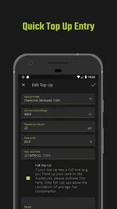 Fuel Usage Tracker screenshot 1