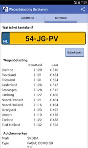 Wegenbelasting berekenen screenshot 1