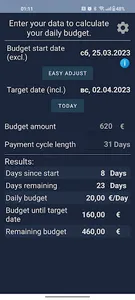 Budget tracker screenshot 1
