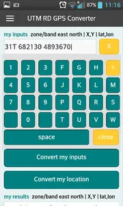 UTM RD GPS converter screenshot 3