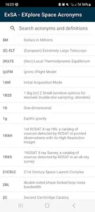 ExSA - Explore Space Acronyms screenshot 1