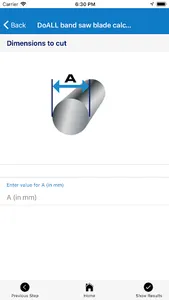 DoALL band saw blade calculato screenshot 3
